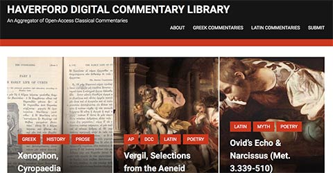 Screenshot of Digital Commentary Library website
