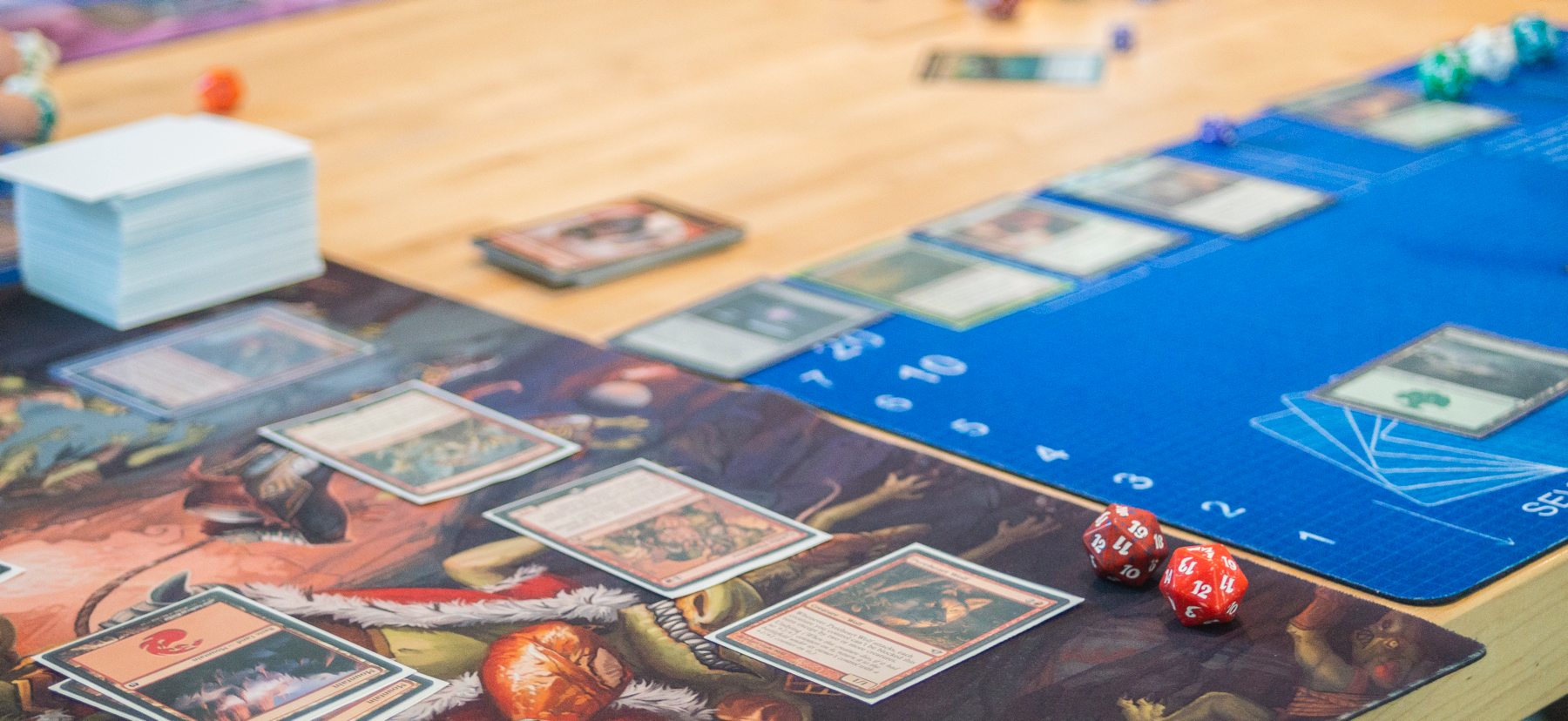 cards setup to play Magic:The Gathering