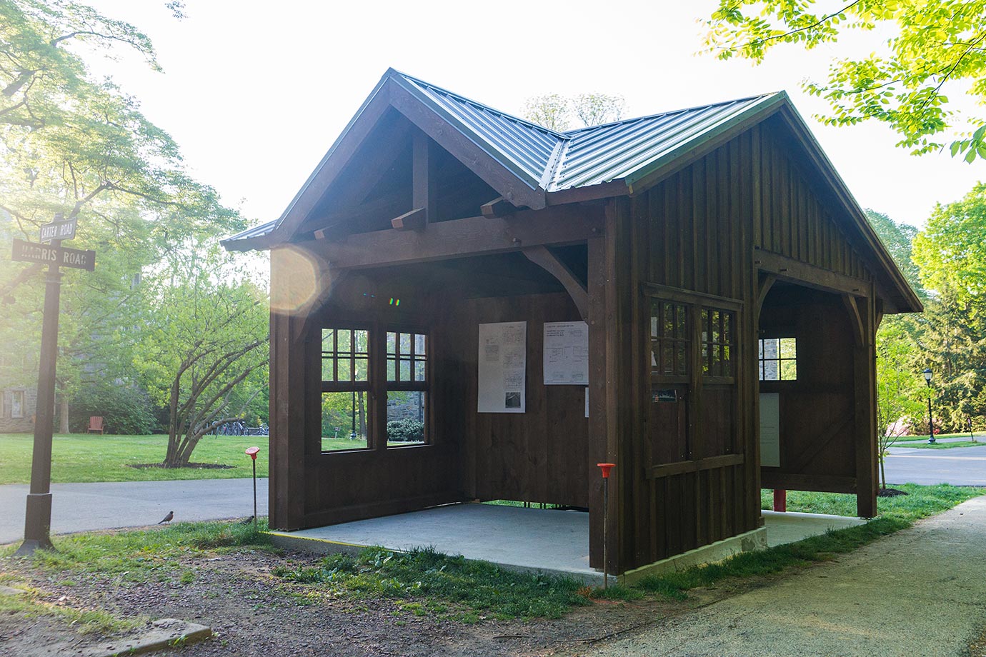 Blue Bus stop exterior