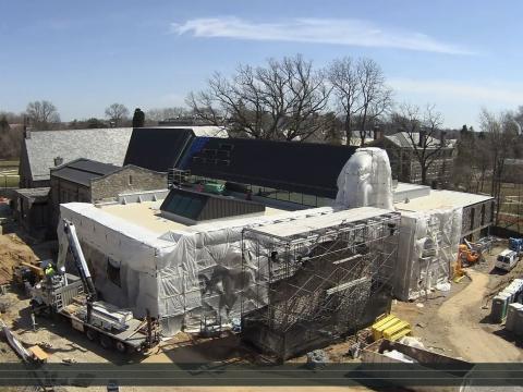 screen shot of library construction video