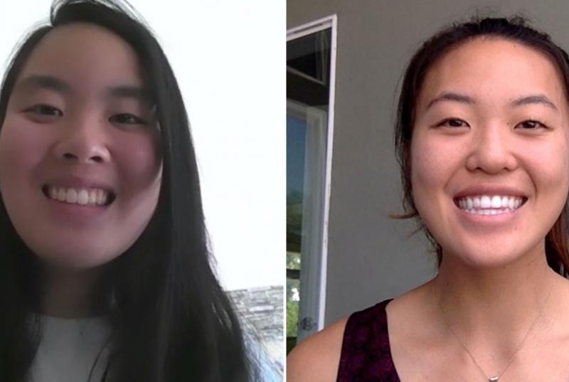 Portraits of Margaret Chen and Sara Matsumura in a Zoom grid