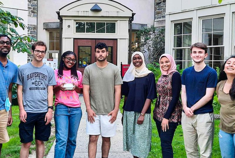 A group photo of Professor Clyde Daly's student lab assistants.