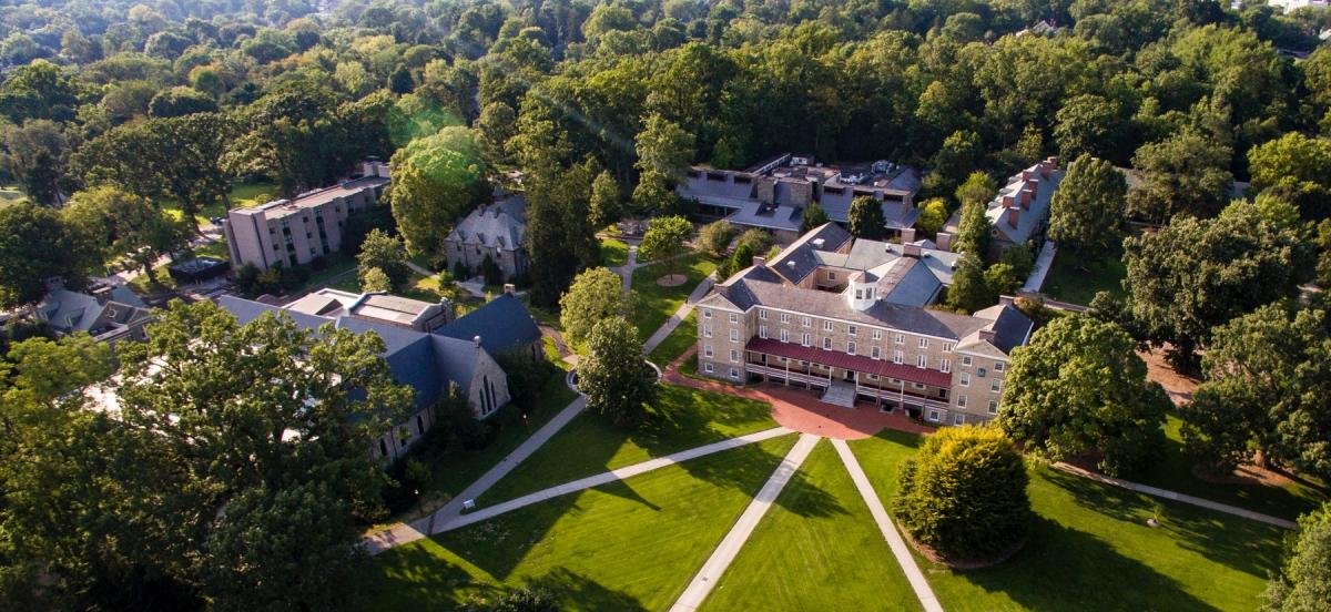 Aerial view of Founders Hall