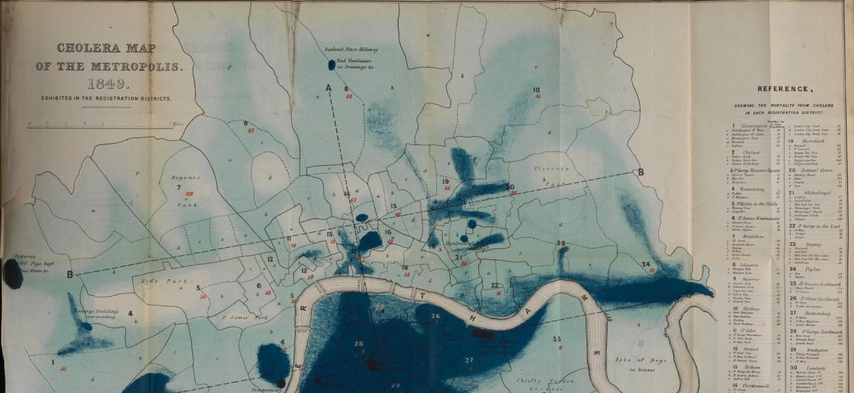 Cholera Map of the Metropolis from 1849