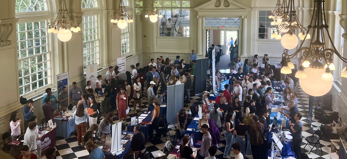 Birds eye view of the Tri-Co Fall Career Fair 