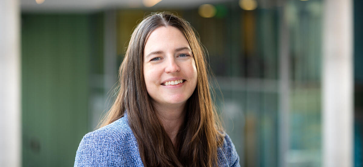 Melissa Shaffmaster is pictured in a portrait against an out of focus background. 